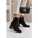 PS1 Warm Eco Suede Women's Ankle Boots With Heel Zipper Black Erillia | Shoptok.si