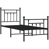  Metalni okvir kreveta uzglavlje i podnožje crni 75x190 cm | Eponuda.ba