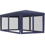 Šator za zabave sa 6 mrežastih bočnih zidova plavi 3 x 6 m HDPE | shoptok.hr