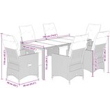  7-dijelni vrtni bistro set od poliratana s jastucima sivi | shoptok.hr