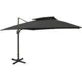  Konzolni vrtni suncobran s dvostrukim vrhom 300 x 300 cm crni | Eponuda.ba