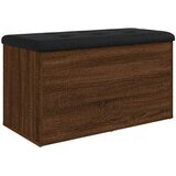  The Living Store Klop za shranjevanje rjavi hrast 82x42x45 cm inženirski les - Klop Za Shranjevanje, (21444099) | Shoptok.si