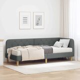 vidaXL Kotna postelja z vzmetnico Temno siva 80 x 200 cm blago | Shoptok.si