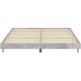 vidaXL Posteljni okvir betonsko siv 160x200 cm inženirski les | Shoptok.si