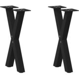 vidaXL Noge za stolić u obliku slova X 2 kom crne 38x(42-43) cm čelik | shoptok.hr