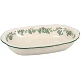 Zelen/slonokoščen servirni porcelanast krožnik Cyril –