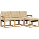vidaXL Zunanja garnitura za sedenje z blazino 4 pcs Bela in bež, (5000279820) | Shoptok.si