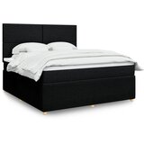 vidaXL Krevet s oprugama i madracem crni 180x200 cm od tkanine | shoptok.hr