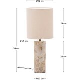 Kave Home Bež mramorna stolna lampa s tekstilnim sjenilom (visina 54 cm) Raze – | shoptok.hr