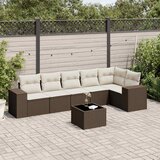  7-dijelni set vrtnih sofa od poliratana s jastucima smeđi | shoptok.hr