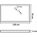  Pravokutna tuš-kada ABS crna 70 x 120 cm | shoptok.hr