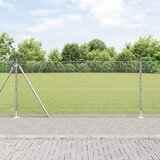 vidaXL varjena žična ograja z 13 stebri z obrobo 0.8x50 m pocinkano jeklo | Shoptok.si