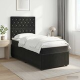  Boxspring krevet s madracem Crna 100 x 200 cm Baršun | shoptok.hr