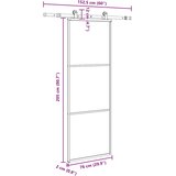  Klizna vrata s priborom 76 x 205 cm od ESG stakla i aluminija | shoptok.hr