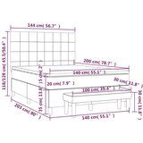  Box spring postelja z vzmetnico svetlo siva 140x200 cm blago, (20900036) | Shoptok.si