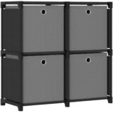Police za izlaganje s 4 kutije crne 69x30x72,5 cm od tkanine | shoptok.hr