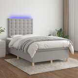  box spring s madracem LED svjetlosivi 120x200 cm tkanina | shoptok.hr