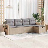vidaXL 5-dijelni vrtni set sofa s jastucima bež od poliratana | shoptok.hr