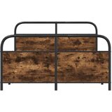 Metalni Kovinski posteljni okvir brez vzmetnice dimljen hrast 137x190cm, (21607513) | Shoptok.si