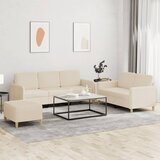  3-dijelni set sofa s jastucima krem od tkanine | shoptok.hr