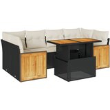  7-dijelni set vrtnih sofa od poliratana s jastucima crni bagrem | shoptok.hr