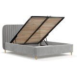 Maison de Rêve Sivi tapecirani bračni krevet s prostorom za odlaganje s podnicom 120x200 cm Noto – | shoptok.hr