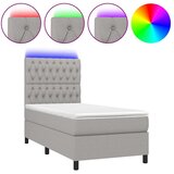  box spring s madracem LED svjetlosivi 100x200 cm tkanina | shoptok.hr