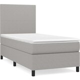  Box spring postelja z vzmetnico svetlo siva 90x200 cm blago, (20790623) | Shoptok.si