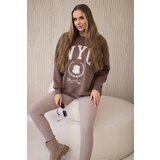 Kesi Cotton set of insulated sweatshirt + leggings brown | shoptok.hr
