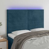  LED uzglavlje tamnoplavo 144x5x118/128 cm baršunasto | shoptok.hr