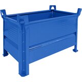 Heson zaboji za zlaganje s polno steno, šxd 500 x 800 mm, nosilnost 2000 kg, modra, od 1 kosa | Shoptok.si