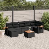  8-dijelni set vrtnih sofa od poliratana s jastucima crni | shoptok.hr