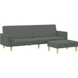  Kavč dvosed z ležiščem in stolčkom za noge temno sivo blago | Shoptok.si