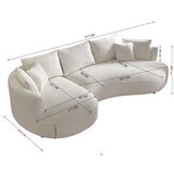 Atelier Del Sofa Ugaona garnitura na razvlačenje Venedik Left, 317x163.5x71 cm, Bijela | Eponuda.ba