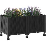  Vrtni saksija s kotačima Crna 80 x 40 x 44 cm PP | Eponuda.com