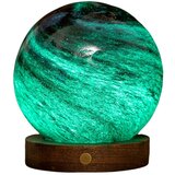 Gingko LED namizna svetilka v temni naravni barvi s steklenim senčilom (višina 13 cm) Stellar Ocean – Cene