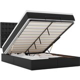 vidaXL Otomanski posteljni okvir z vzmetnico črn 140x190 cm um. usnje, (22012026) | Shoptok.si