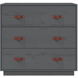  Komoda siva 80 x 40 x 75 cm od masivne borovine | Eponuda.com