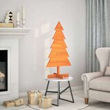 vidaXL Lesena dekorativna novoletna jelka rjava 100 cm trdna borovina | Shoptok.si