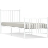 The Living Store Kovinski posteljni okvir z vzglavjem in vznožjem bel 80x200 cm - Posteljni Okvir, (21527048) | Shoptok.si