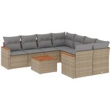 Maison Chic Seti vrtnega pohištva - Vrtna garnitura 9-delna z blazinami bež poli ratan, (21796317) | Shoptok.si