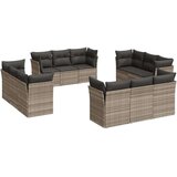 vidaXL 12-dijelni set vrtnih sofa poliratan s jastucima svijetlosivi | shoptok.hr