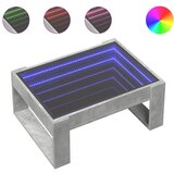 Maison Chic Klubska mizica - kavna mizica - Nizka mizica z neskončnimi LED betonsko siva 70x53x30 cm, (21751996) Cene