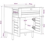  Noćni ormarić Prirodna 50 x 33 x 60 cm Čvrsto drvo manga | shoptok.hr