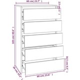 vidaXL Omarica za čevlje bela 60x36x103 cm inženirski les | Shoptok.si