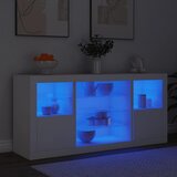  Komoda s LED svjetlima bijela 142,5 x 37 x 67 cm Slike