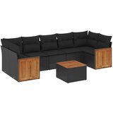  8-dijelni set vrtnih sofa od poliratana s jastucima crni | shoptok.hr