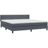 Box spring krevet s madracem tamnosivi 180x220 cm baršunasti | shoptok.hr