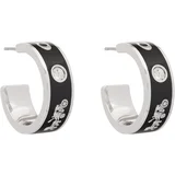 Coach Uhani Enamel Horse & Carriage Hoop Earrings 37479036RHO003 Črna