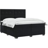  Boxspring krevet s madracem Crna 200 x 200 cm Baršun | shoptok.hr